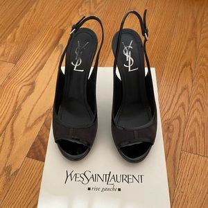 Saint Laurent women’s suede sandals.